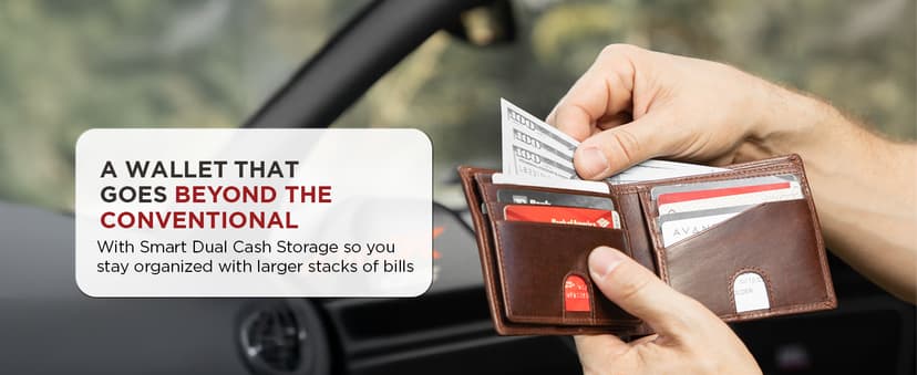 BULL GUARD Mens RFID Blocking Bifold Wallet Soft Genuine Leather Brown Western | Secure and Durable Extra Capacity Billfold with 11 Credit Cards, Flip Up ID