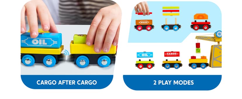 Montessori Wooden Train Toy Set for Kids, 12PCS Magnetic Train Cars with Storage Gift Box, STEM Educational Toy for Boys & Girls, Ages 2-8 Years, Christmas Birthday Party Gift