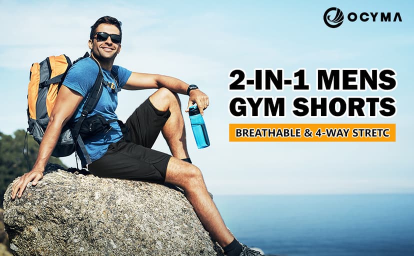 3 Pack Men's 2 In1 Gym Shorts Men with Pockets 7 inch Workout Shorts Men Running Shorts with Liner&Towel Loop