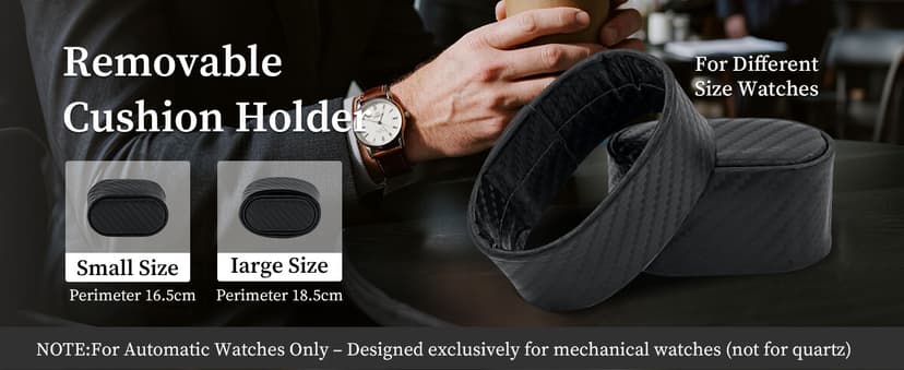 Mcbazel Mcbazel Single Watch Winder, Ultra Quiet Japanese Motor Automatic Watch Winder Box with Multiple Rotation Modes, Premium Watch Winder for Automatic Watches (AC/ Battery Powered) - Black with Crocodile Pattern