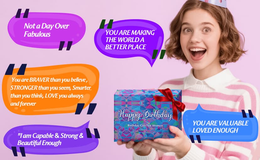 Birthday Gifts for Women - Unique Inspirational Theme Happy Birthday Gift for Her/Friendship/Sister/Best Friend/Mom/Girlfriend/Wife/Teen Girls/Bestie,Gifts for Women