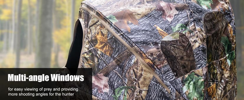 Hunting Blinds with Chair Pop Up Ground Blinds with Carrying Bag Portable 1-Person Hunting Tent for Deer & Turkey Hunting