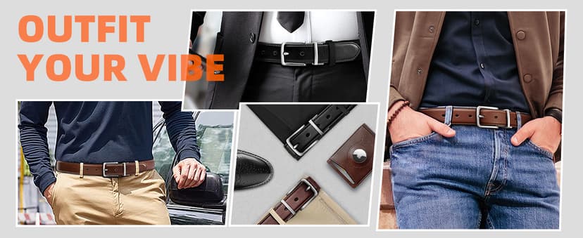 BULLIANT Men's Belt,Reversible Belt Adjustable For Gift Men 1.25”-Cut For Fit-2 Sides in 1 Belt(Not 2)