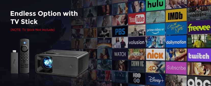 CiBest Mini Projector, 2025 Upgraded Full HD 1080P Support Video Projector, Portable Small Movie Projector, Compatible with iOS/Android/Windows/TV Stick/Box/USB/HDMI