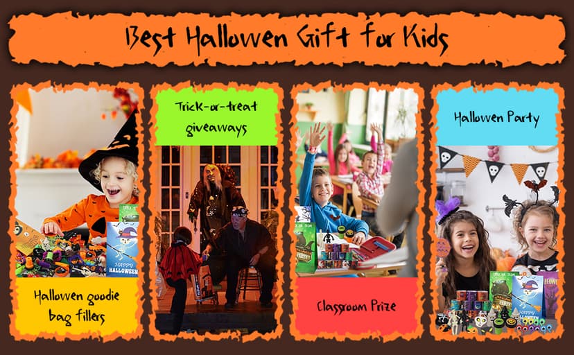 306 PCS Halloween Party Favors Bulk, Halloween Goodie Bags Fillers for Trick or Treat, Stocking Stuffers, Halloween Treats Non Candy Carnival Treasure Box Classroom School Kids Adults Prizes Gifts