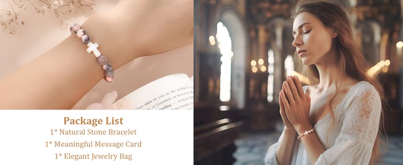 Christian Mothers-Day Gifts for Women, First Communion Confirmation Graduation Gifts Religious Cross Bracelet for Mom/Daughter/Friend/Sister/Grandma/Granddaughter/Godmother/Her, Inspirational Birthday Faith Based Jesus Jewelry