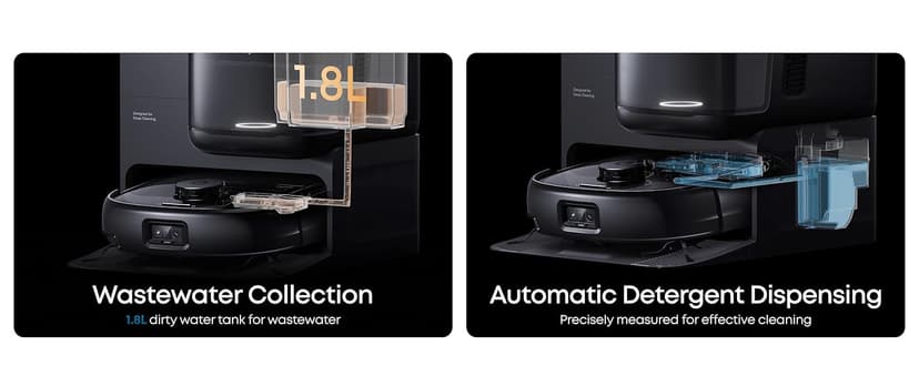 eufy Robot Vacuum E28, Portable Carpet for Deep Cleaning, HydroJet System with Roller Mop, All-in-One Robot Vacuum and Mop Combo, 20,000 Pa Suction, Zero-Tangling, Corner-to-Edge Cleaning (Upgraded)