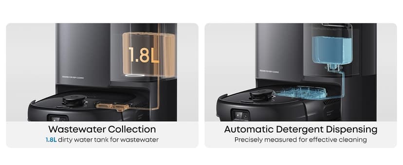 eufy Robot Vacuum E25, HydroJet System with Roller Mop, 20,000 Pa Turbo High Suction, All-in-One Robot Vacuum and Mop Combo for Home, Edge-to-Corner Cleaning, Zero-Tangle Design, AI Obstacle Avoidance