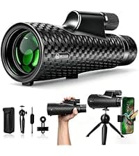 12x42 UHD Binoculars for Adults High Powered Waterproof Large View with Clear Vision & Compact Binocular Essentials for Hunting Camping Cruise Travel Bird Watching Sports