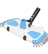 Enhanced Pool Vacuum Head with Direction-Control Handle - Extra-Wide 4LB Professional Weighted Vac Heads Brush & Wheels for Vinyl Liner-Deep Cleaning for Inground & Above Ground Swimming Pool - Blue