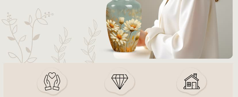 Daisy Urn for Ashes - Funeral Urns for Women - Daisy Cremation Urn for Adult Ashes Men - 2/3 Tablespoon of Ash Keepsake Box Daisy Urn - Flower Urn Small Keepsake - Urns for Burial in Ground - 3 Inch B0CZXM5ZJD
