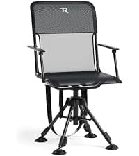 TR 360 Degree Swivel Hunting Blind Chair,400 lbs Capacity Silent,Height Adjustable Hunting Chair with Armrests,Portable Ground Hunting Seat for Deer Turkey
