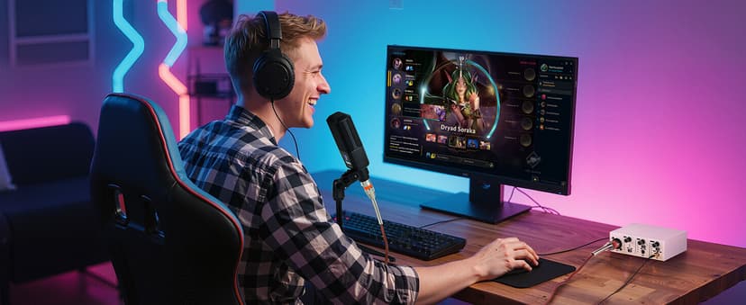 Synido USB C Audio Interface for Recording Music, Streaming, Podcasting with XLR, Line Input, 24bit/48kHz, 48V Phantom Power, 2-channel, Silver