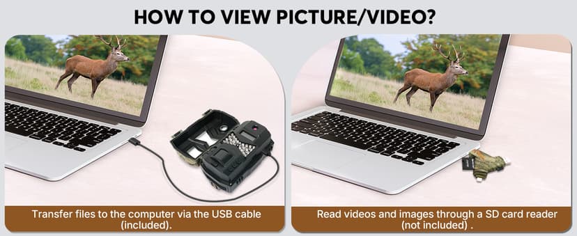 2 Pack Trail Cameras with Night Vision Motion Activated Waterproof,30MP Game Camera,1080P HD Trail Cam with SD Card for Wildlife Monitoring,Outdoor Scouting & Security