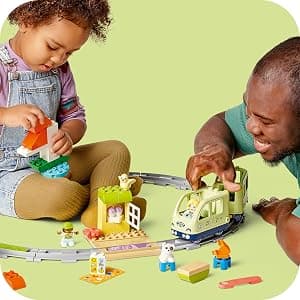 Building Toys for Toddlers, Ages 2+, Train Set, Develops Fine Motor Skills, W/ Larger Bricks & Figures, 57 Pieces, Gift Idea LEGO DUPLO Interactive Adventure Train 10427 B0CV2BX49N
