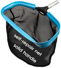 Upgraded Self-Repair Pool Net, Pool & Pond Cleaning Skimmer with Heavy Duty Nylon Net - Fine Mesh, Aluminum Frame, Deep Trash Bag for Above Ground & In-ground Pools, Leaf Skimmer Rake Net(No Pole)