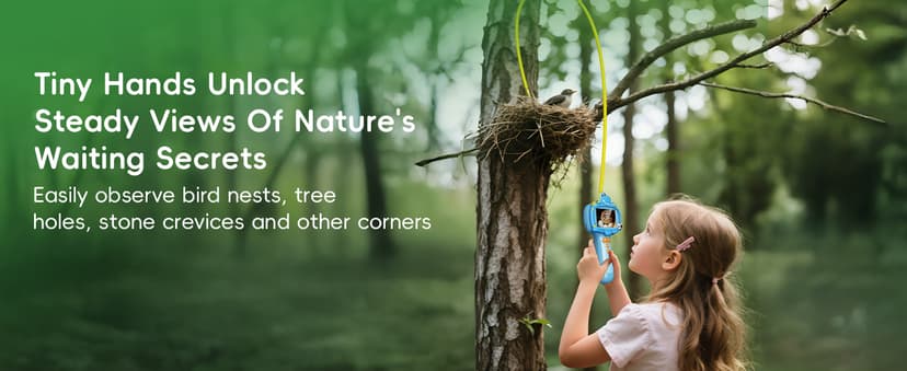 Borescope Camera Toy with Light for Kids - STEM Science Educational Toy for 4 5 6 7 8 9 10 Years Old Boys Girls Birthday Gift, Snake Scope Camera for Outdoor Camping Nature Exploration