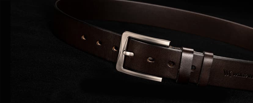 WOLFANT 1.5" Full Grain Leather Belt for Men in Gift Box,100% Italian Real Solid Leather