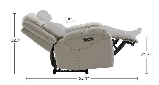 Watson & Whitely Genuine Leather Power Recliner Chairs for Adults, Wall Hugger RV Recliner with Power Headrest & Charging Ports, Electric Recliner Sofa Chair for Living Room, Grey