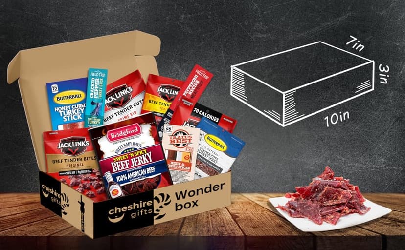 Beef Jerky Gift Baskets For Men - Meat And Cheese Gift Baskets, Birthday Gifts For Men Who Have Everything With Beef Jerky Variety Pack - Gifts For Dad & Care Package