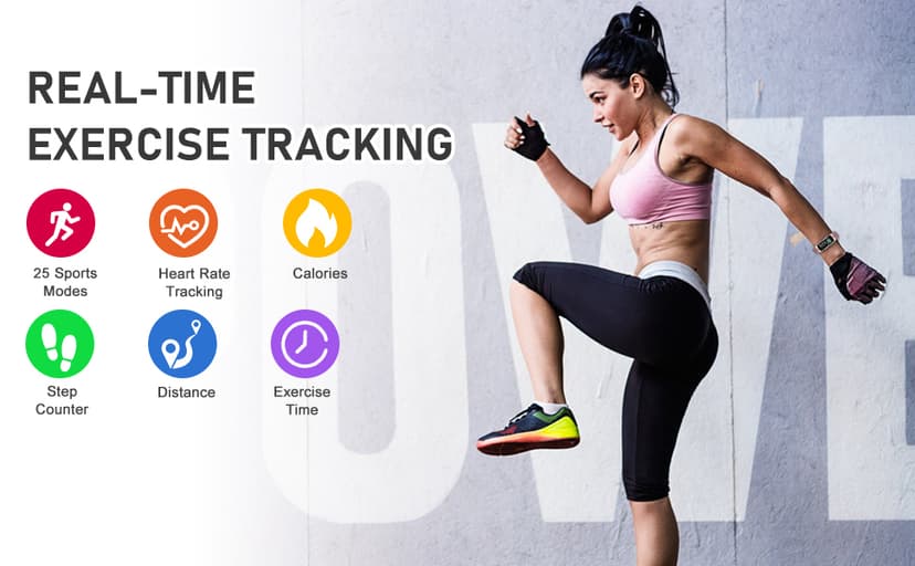 Fitness Tracker with 24/7Heart Rate, Blood Pressure, Sleep Tracking, Calorie, Activity Tracker with 1.1" AMOLED Color Screen, Waterproof Step Tracker for Android iPhones Women Men