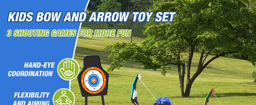 2 Pack Bow and Arrow for Kids, LED Light Up Archery Set with 24 Suction Cup Arrows, 1 Standing Target, 6 Score Targets & 2 Quiver, Indoor Outdoor Sport Gifts for Boys Girls Ages 4-8