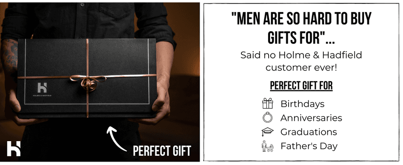 Holme & Hadfield Premium 4-Slot Wooden Watch Display Case – Handcrafted Men’s Watch Box with Accessory Drawer, Hinged Cover, Leather Lining – Birthday Gift for Collectors – Luxury Built to Last