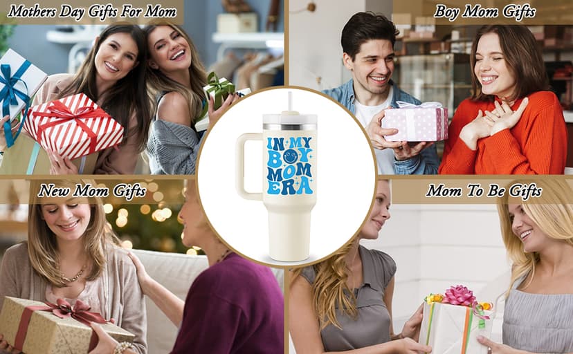 New Mom Gift for Boy Mama, Pregnant Mom, Expecting Mommy, First Time Mom - 40oz Travel Cup Insulated Tumbler with Lid & Straw ROSTANTEN Boy Mom Gifts for New Mom - First Mothers Day Gifts for New Mom B0F1N91JS7
