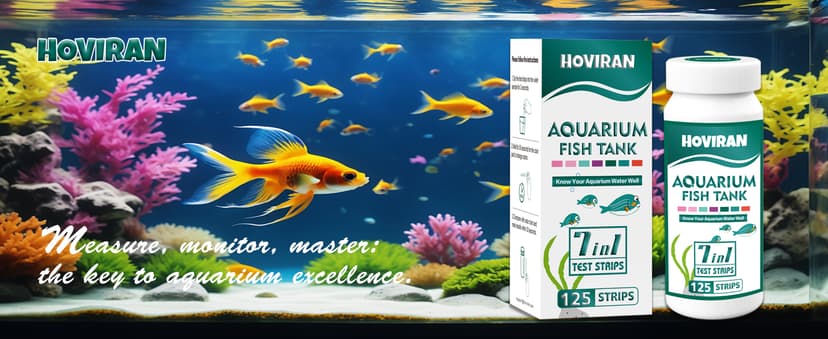7 Way Aquarium Test Strips, 125 Count Fish Tank Test Strips for Freshwater Saltwater Pond, Water Testing Kit Aquarium for Chlorine, Total Hardness, Carbonate, Alkalinity, Nitrate, Nitrite and pH