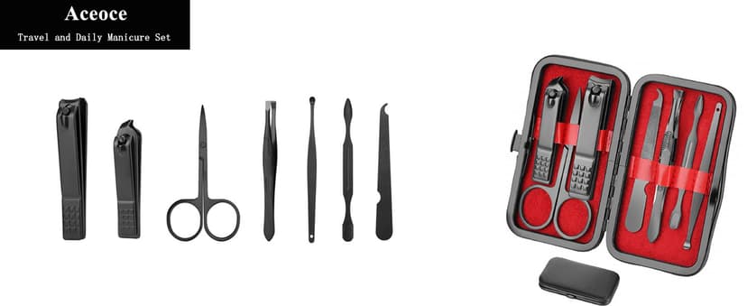 Manicure set Men Personal Care Tools Accessories Finger and Toe Nail Clippers Kit Professional Manicure Pedicure Kit With Travel Case Nail Grooming Kit Present for Men Husband Boyfriend Parent
