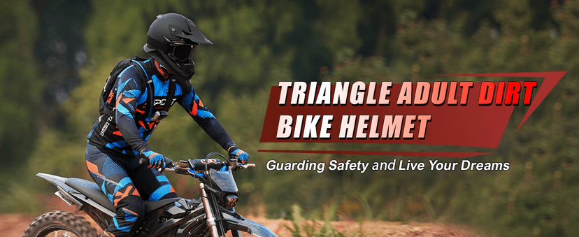 TRIANGLE Adult Dirt Bike Helmet Full Face Motorcycle Helmets with Adjustable Goggles & Gloves - DOT/FMVSS-218 Certified Motocross Helmet for Off-Road ATV BMX UTV