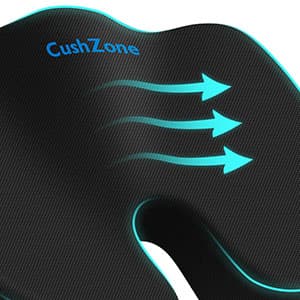 Office Chair Seat Cushion, Cooling Gel Enhanced Memory Foam Cushion for Long Sitting - Back, Sciatica, Coccyx, Tailbone Pain Relief Pillow - for Office, Gaming, Car, Wheelchair - Black, Large