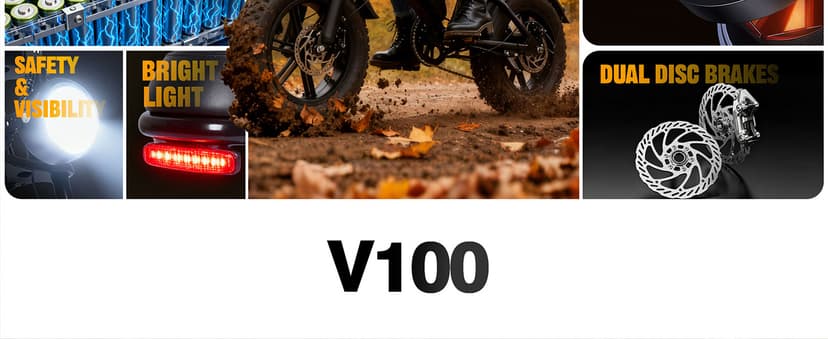 V100/V200 1500W Peak Electric Bike for Adults, 28MPH 48V13&20.8 Ah Removable Battery, 16/20"x4.0" Fat Tire, 7-Speed E-Bike with Dual Suspension – Commuter Ebike for Men & Women