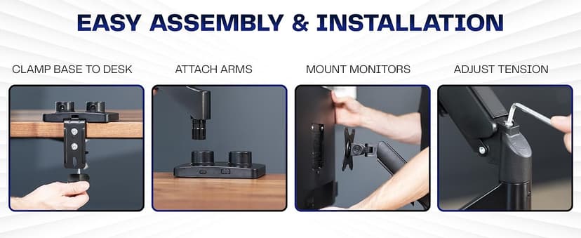 VIVO Dual Monitor Stand, Fully Adjustable Arms for 17 to 32 inch Screens, Mechanical Articulating Desk Mount, Gaming and Office Setups, VESA 75x75, 100x100, Max 19.8 lbs, Classic, Black, STAND-V002O