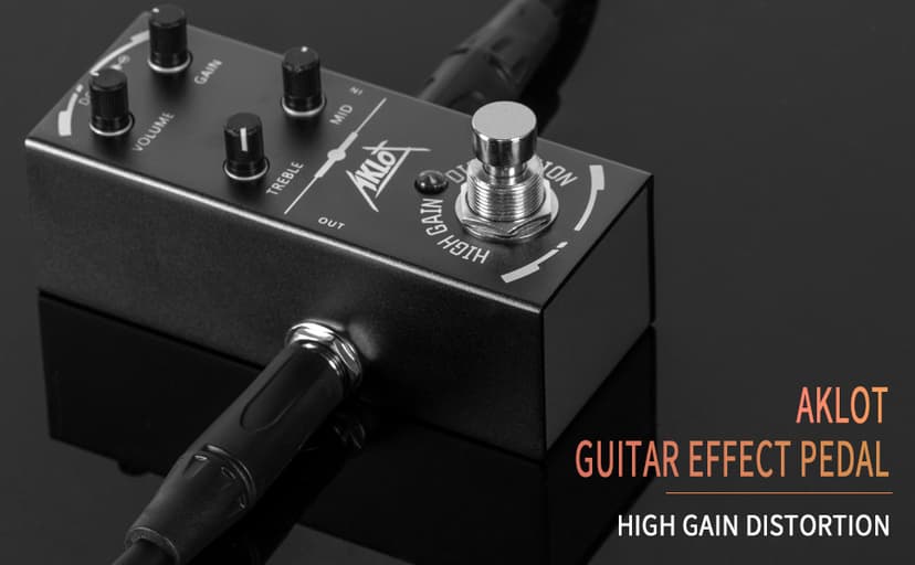 High Gain Distortion Guitar Pedal, AKLOT Electric Effects Pedals Mini Single Type DC 9V True Bypass