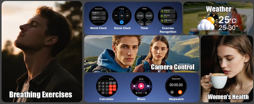 Military Smart Watch for Men Built-in GPS with LED Flashlight Compass, 1.43" AMOLED Display 5ATM Waterproof Fitness Tracker with Heart Rate/Sleep/Blood Pressure, Watches for Android/iPhone, Black