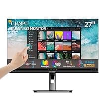 CUNPU 27 Inch Touchscreen Monitor, 10 Point Touch, FHD 1080P 60Hz Nano IPS Screen, 100% SRGB, VESA Wall Mountable, Tilt Adjustment, VGA HDMI for PC, Laptop Business & Work Station