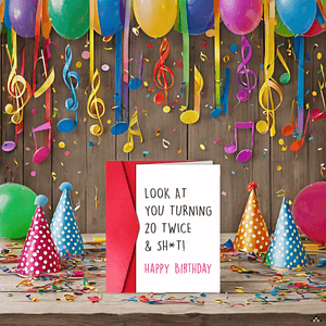 Funny 40th Birthday Card for Friend Sister Brother, Sassy Happy 40th Birthday Gift, Forty Year Old Card Gift (Look at You Turning 20 Twice)