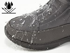 Almusen Snow Boots for Womens Winter Shoes: Warm Fur Lining Mid Calf Boots Women Anti Slip Waterproof Hook Loop Comfortable Outdoor Boot