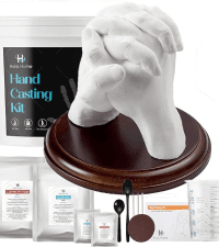 Hula Home Hand Casting Kit for Couples or Family with Mounting Plaque | Anniversary DIY Gifts Her & Him, Keepsake Sculpture Wedding Kids,