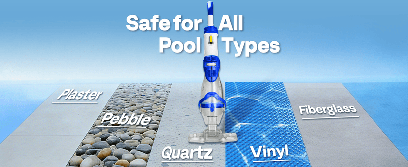 VIVOHOME 1140GPH Handheld Pool Vacuum Cordless Cleaner Powerful 40W Motor Suction Long-Run 75min Battery, 2.6L Visible Filter, Adjustable 8.2FT Pole for Above Ground & In-Ground Pools