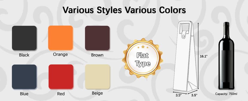 Wine Gift Bag, Reusable Leather Wine Tote Carrier, Single Bottle Champagne Beer Gift Bags Carrier for Birthday, Wedding, Picnic Party, Christmas Gifts (Red)