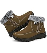 Decould sylf Snow Boots for Women Mid Calf 2026: Winter Warm Fur Lined Shoes Comfortable Waterproof with Zipper for Outdoor Walking