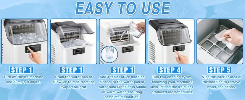 Ice Machine Cleaner Tablets Descaler (36 Pack) – Portable Ice Maker Cleaner, Nickel Safe Scale Remover Compatible with Countertop and Nugget Ice Maker, Remove limescale, Odor-Free, Crystal Clear Ice