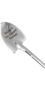 Gifts For Dad Men from Daughter Stocking Stuffers for men dad Ice Cream Spoon Scoop for Ice Cream Lovers, Christmas Gifts Funny Engraved Stainless Steel Shovel