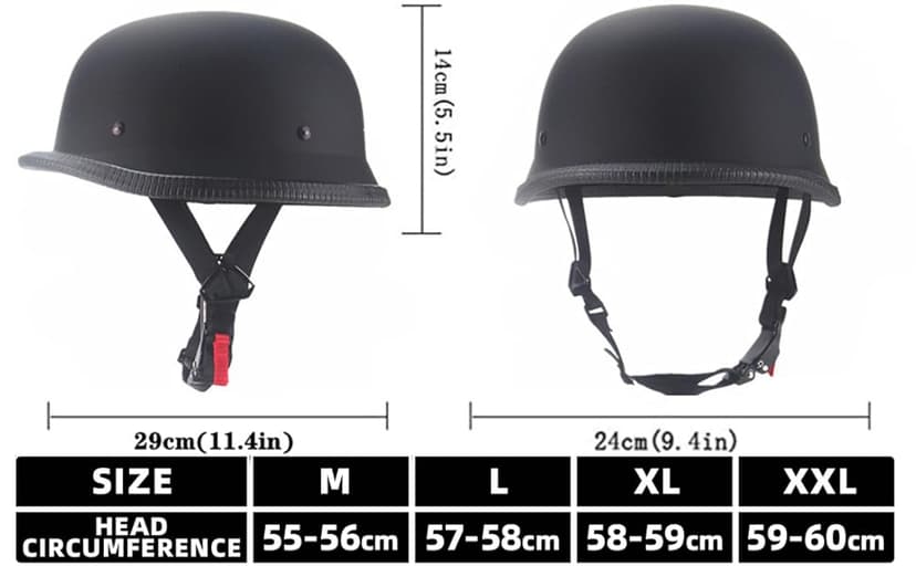 German Style Motorcycle Helmet,Adult Half Helmet Open Face DOT Approved, Motorcycle Cruiser Scooter Cool Helmet