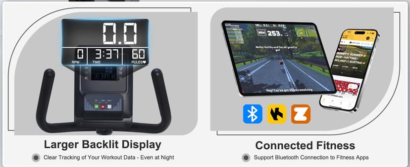 Recumbent Exercise Bike for Seniors - 400LB Weight Capacity Recumbent Bikes with Comfortable Seat, Pulse Sensor, 16-level Resistance, LCD Monitor