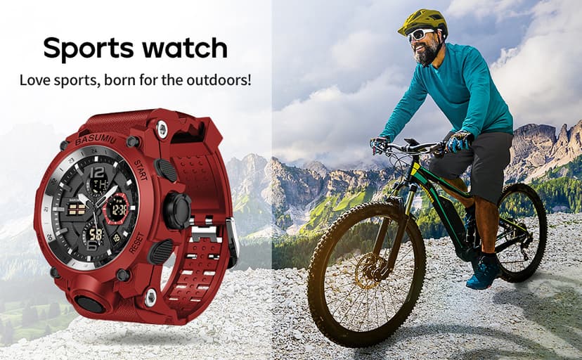 Pienolan Mens Sports Wrist Watches Analog Digital Tactical Military Watch Waterproof Gold Watches for Men