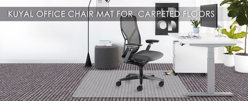 Kuyal Office Chair Mat for Carpet, 32x48 Clear Heavy Duty Computer Chair Mat, Under Desk Protector Carpeted Floors Mat, Easy Chair Movement,Ship Flat