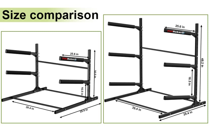 Kayak Storage Rack, Heavy Duty Freestanding Kayak Stand for 2/3 Kayaks, Adjustable Canoe and Paddleboard Holder for Indoor Outdoor Garage Storage, Assembly Required